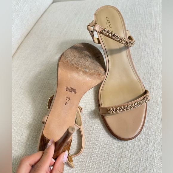 Coach Nude‎ Heeled Sandals |Size 10 B - Picture 6 of 7